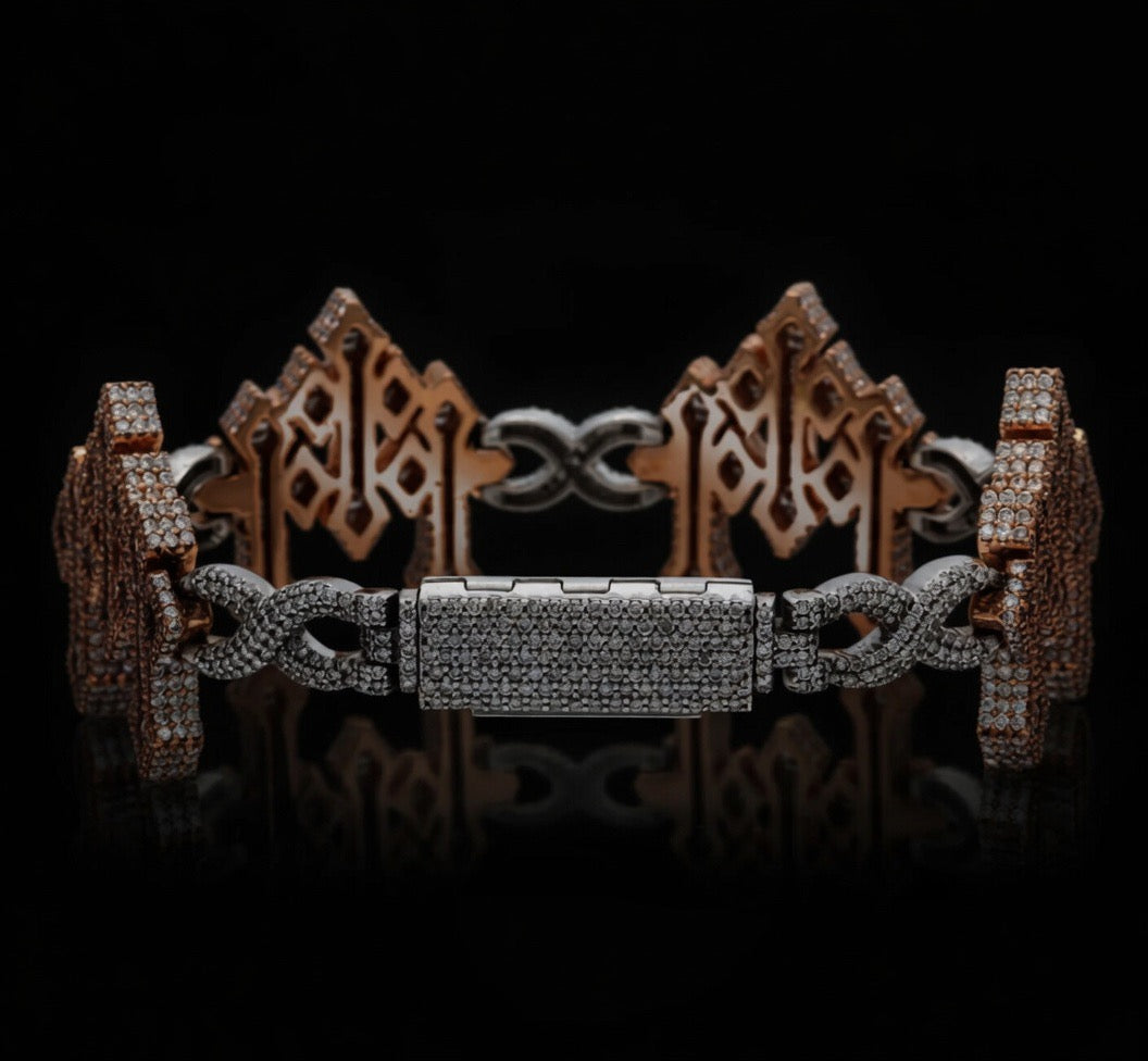 Lab Diamond Triple Cross Bracelet