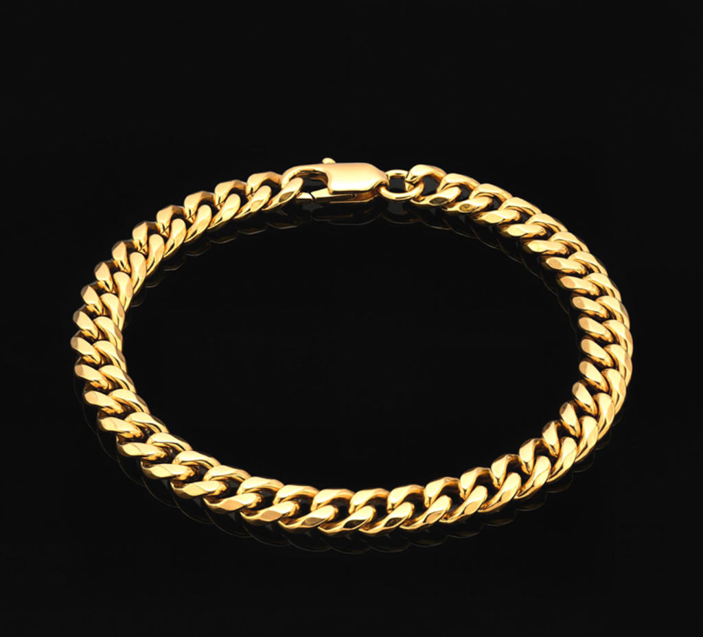 6mm Cuban Bracelet in 18K Gold Plated