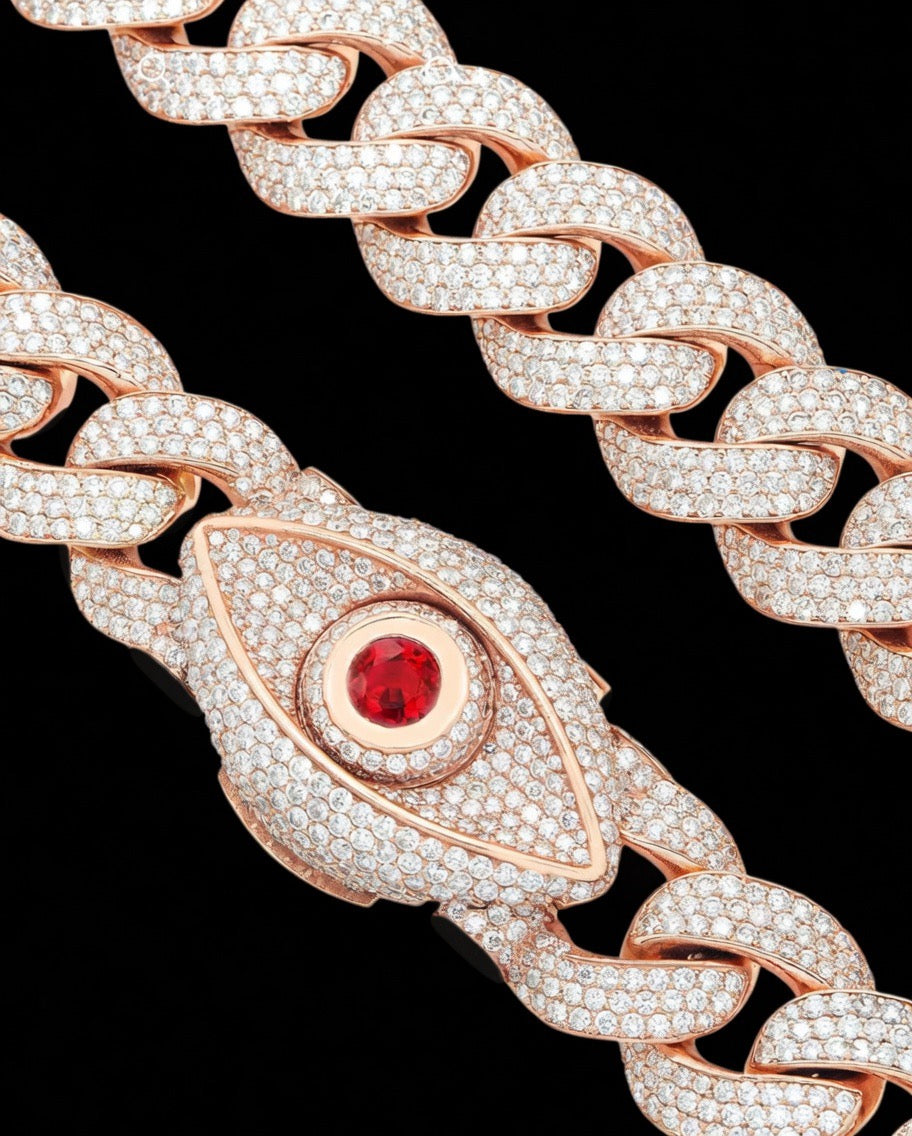 Natural Diamonds Demon Eye Cuban Chain