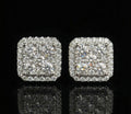 VVS Moissanite Square Halo Earrings