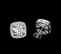 VVS Moissanite 2CT 8MM Double Face Halo Earrings