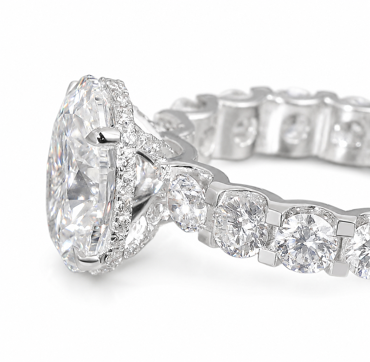 Princess Oval Cut Lab Diamond Womens Engagement Ring