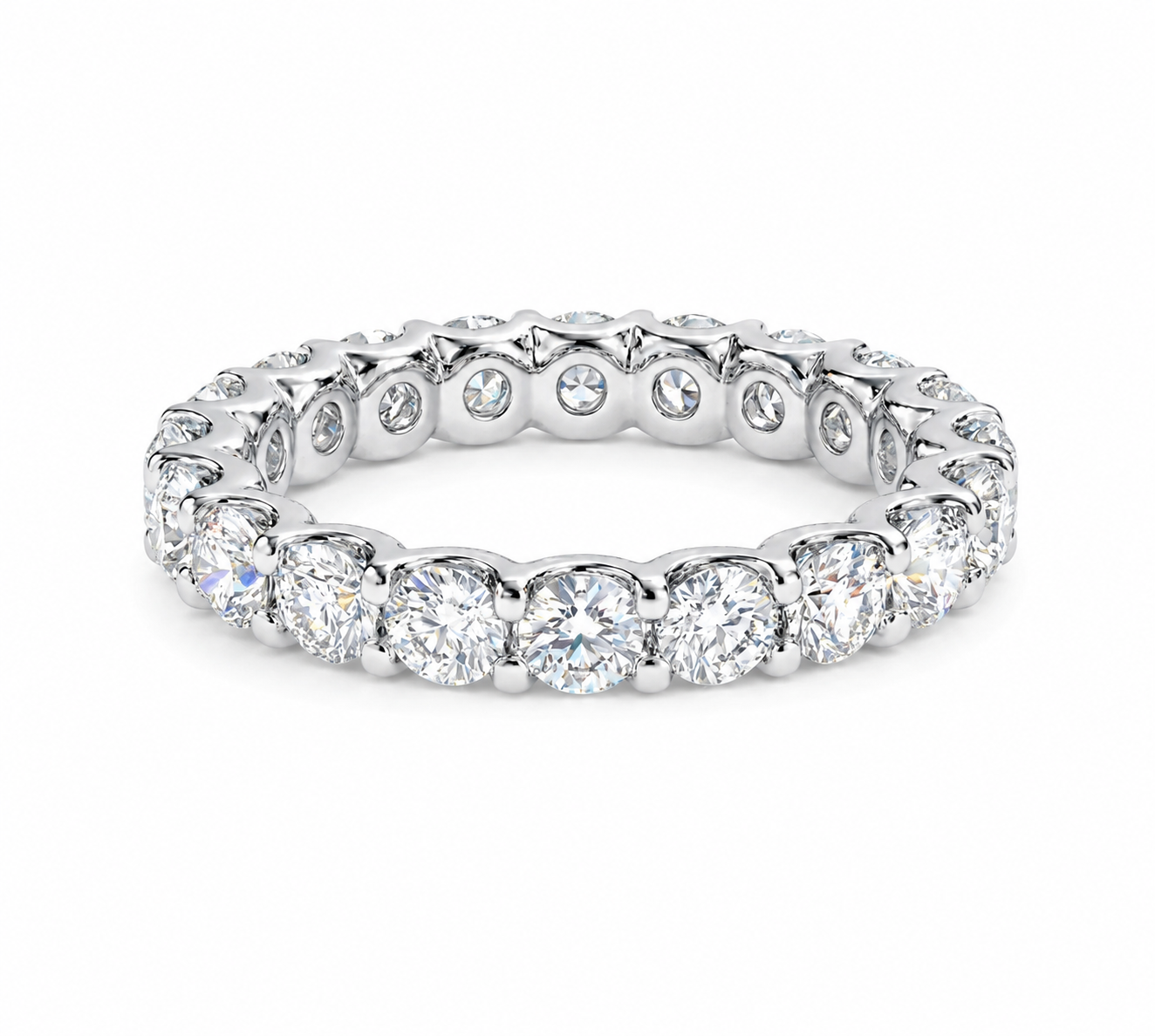 925S & VVS Moissanite 3mm Eternity Band Ring