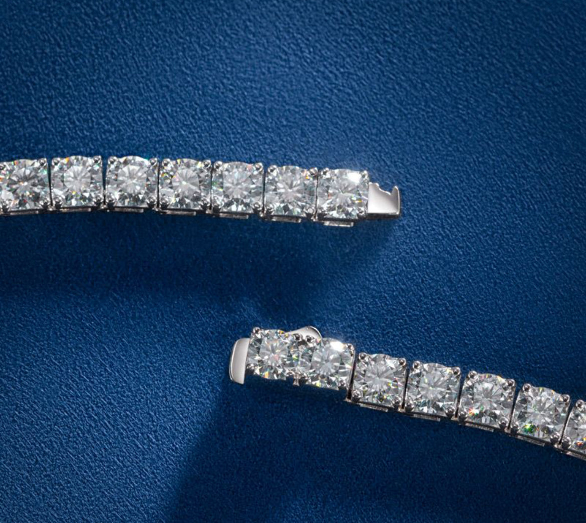 VVS 5mm Moissanite Tennis Chain White Gold