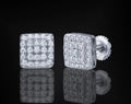 VVS Moissanite 2CT 8MM Square Earrings