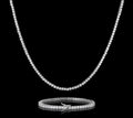 3mm Tennis 18K White Gold Chain and Bracelet Set
