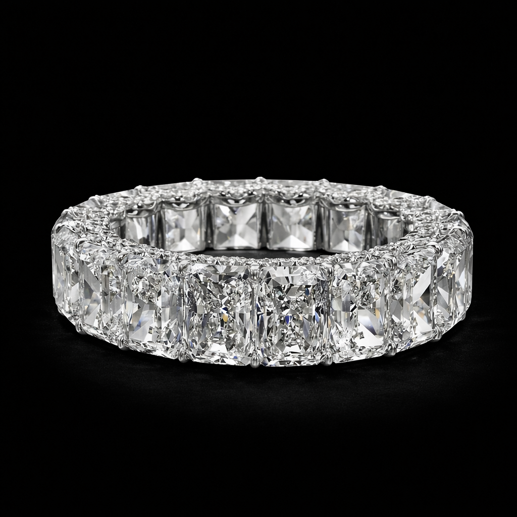 Radiant Cut Pave Eternity Womens Ring